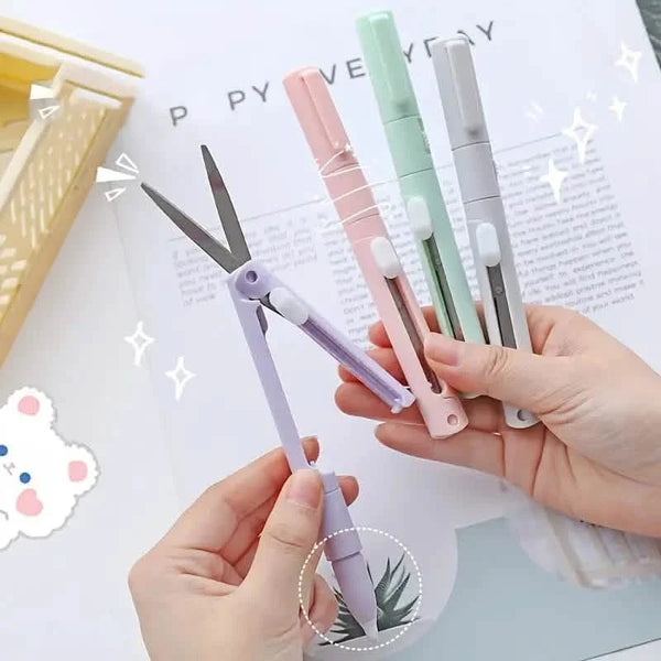 3 Pack 2 In 1 Pen Style Scissors Paper Cutter