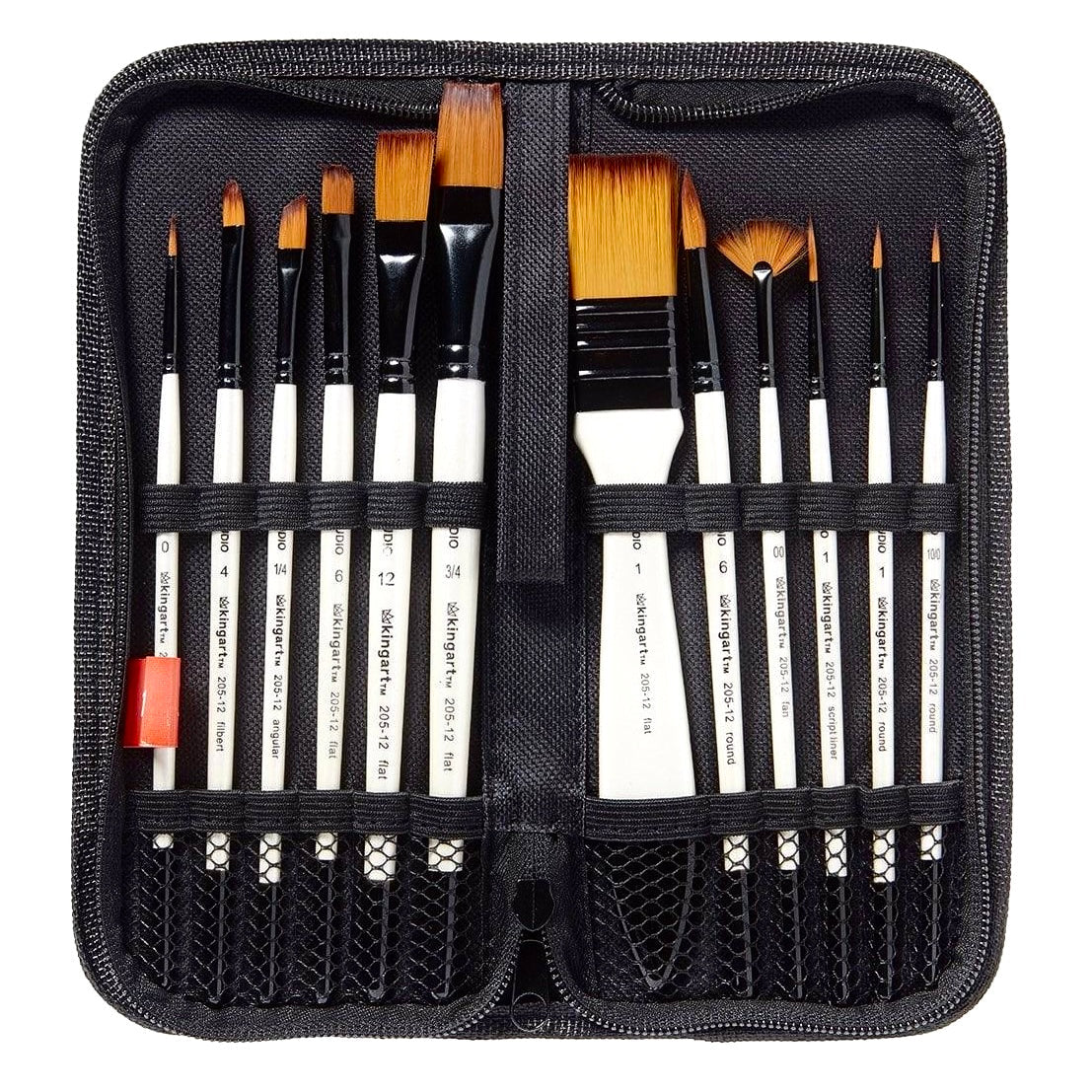 Studio Gold Nylon Brush Set Acrylic Watercolor 12 Piece