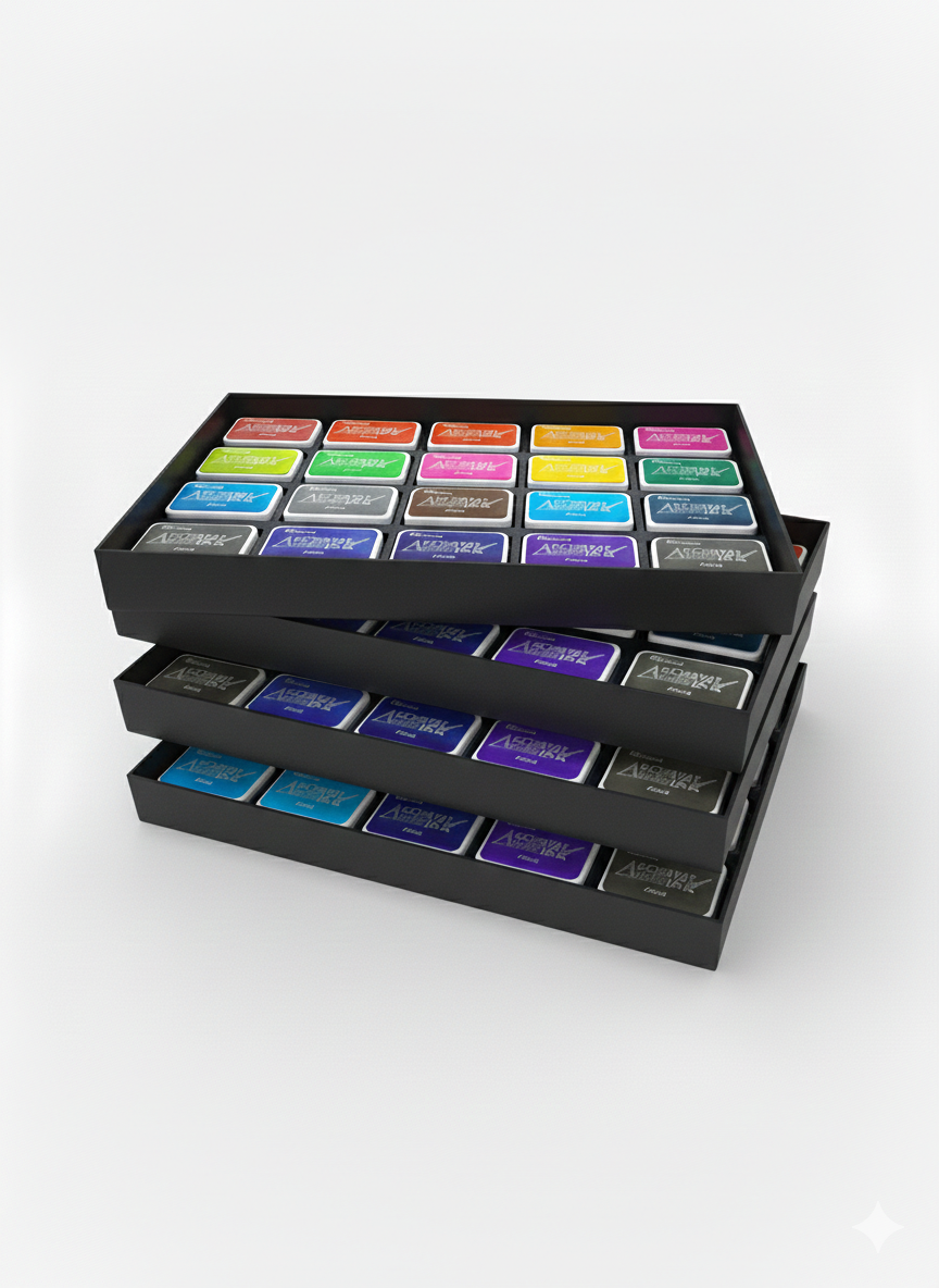 Mini Archival Ink Pad Stackable Storage Tray, Compact Organizer for Craft and Scrapbooking Supplies