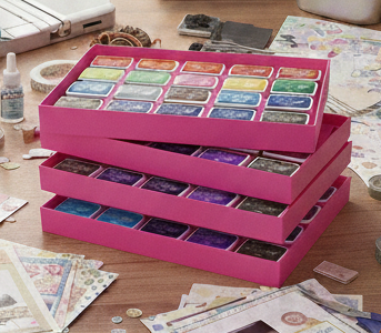 Mini Archival Ink Pad Stackable Storage Tray, Compact Organizer for Craft and Scrapbooking Supplies