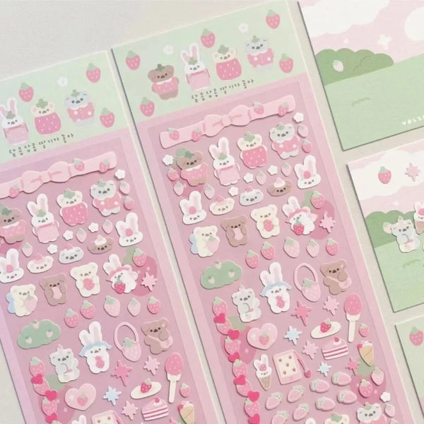 Cute Animal Laser Scrapbook Decorative Stickers