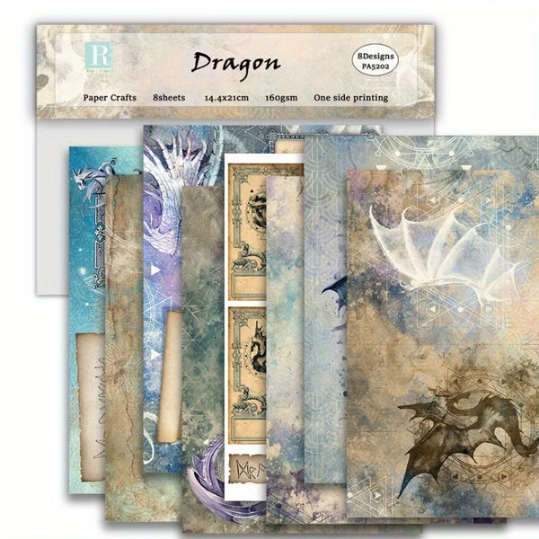 Vintage Scrapbook Paper Pad 8 Sheets Assorted Patterns