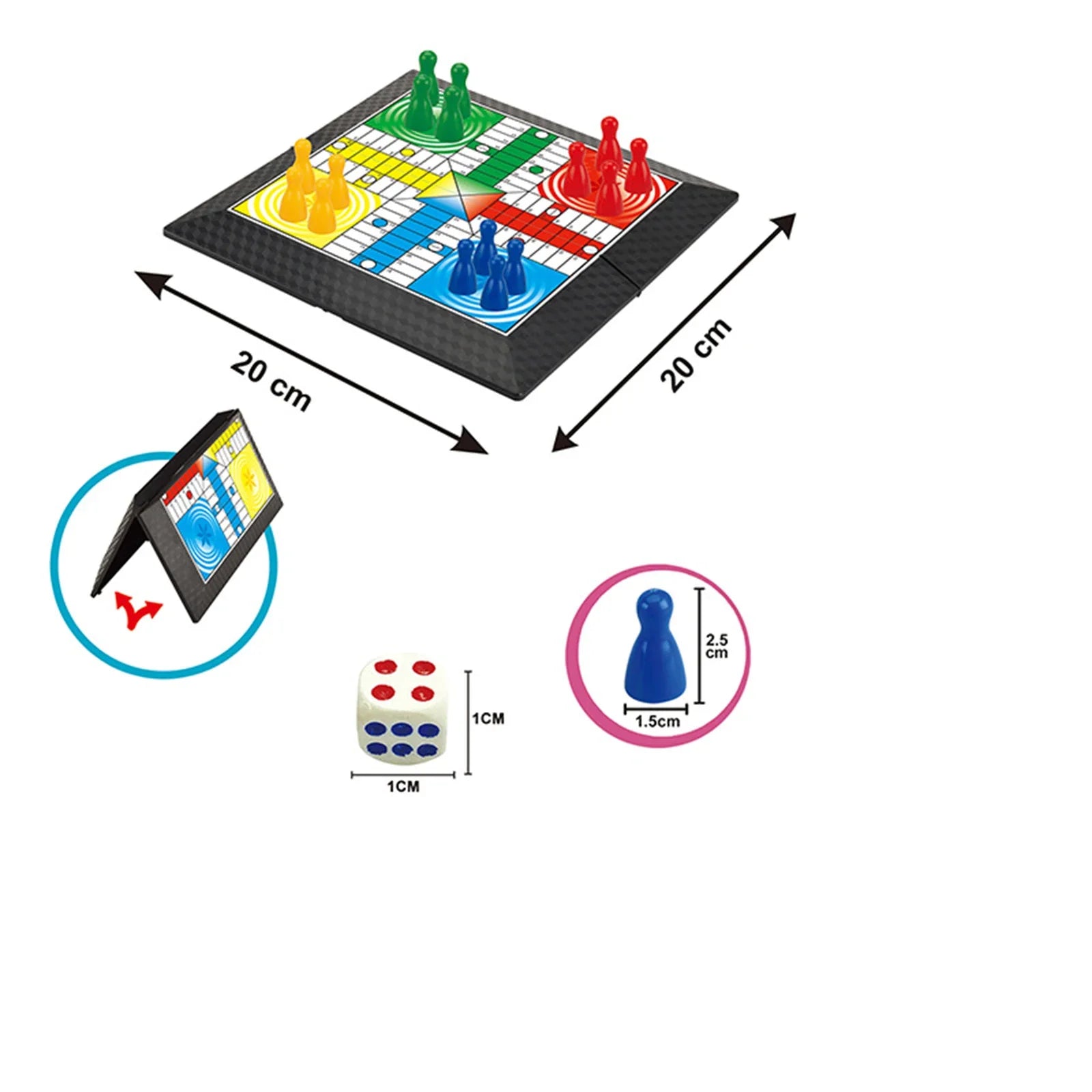Ludo Strategy Game Foldable Board Family Party Toy
