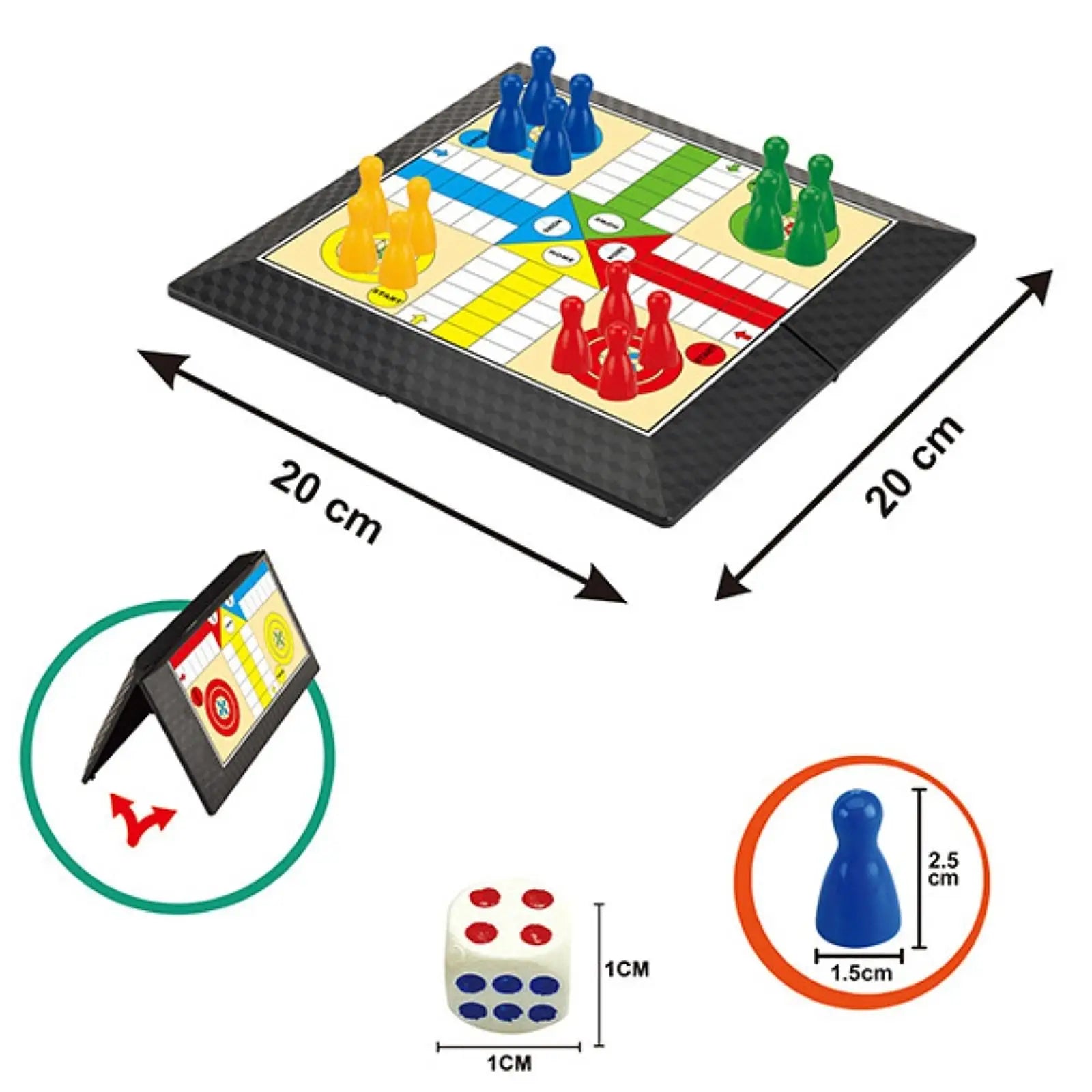 Ludo Strategy Game Foldable Board Family Party Toy