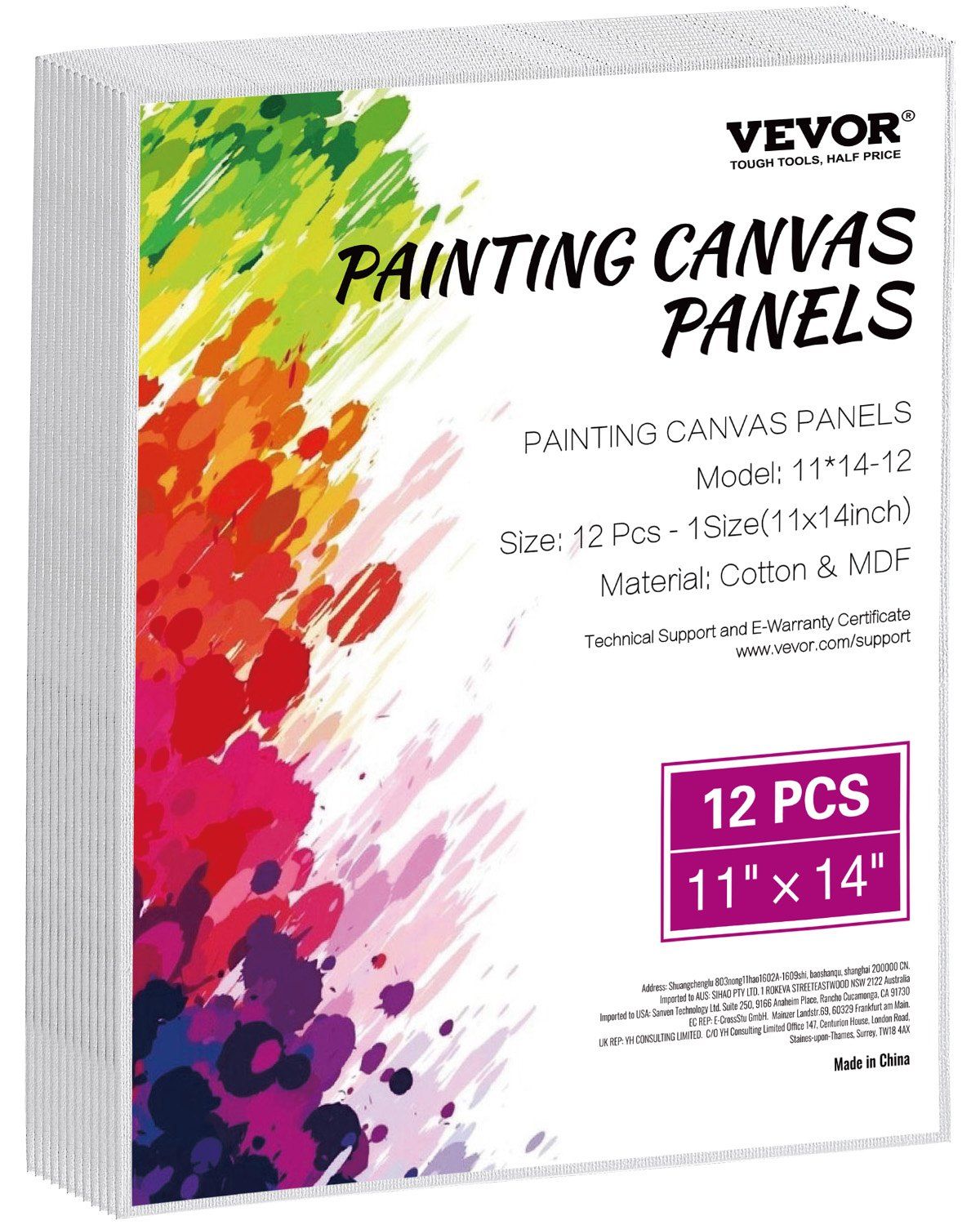 12 Pack 11x14 Inch Blank Canvas Boards Painting