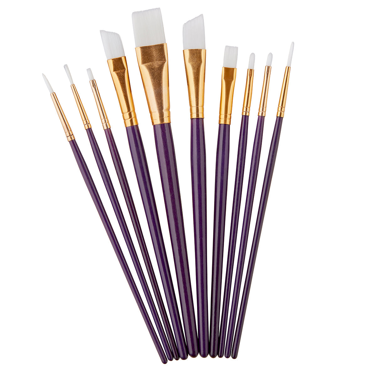 Studio White Nylon Brush Set Acrylic Watercolor 10 Piece