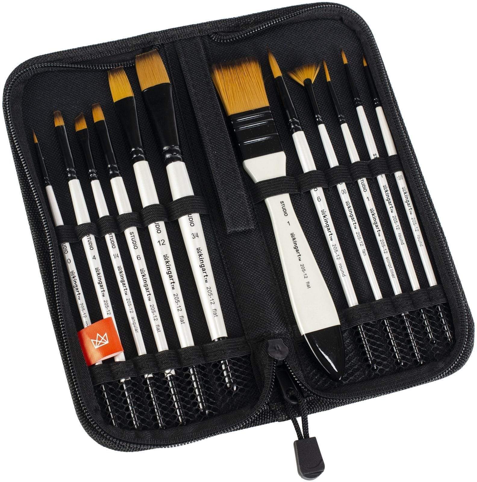 Studio Gold Nylon Brush Set Acrylic Watercolor 12 Piece