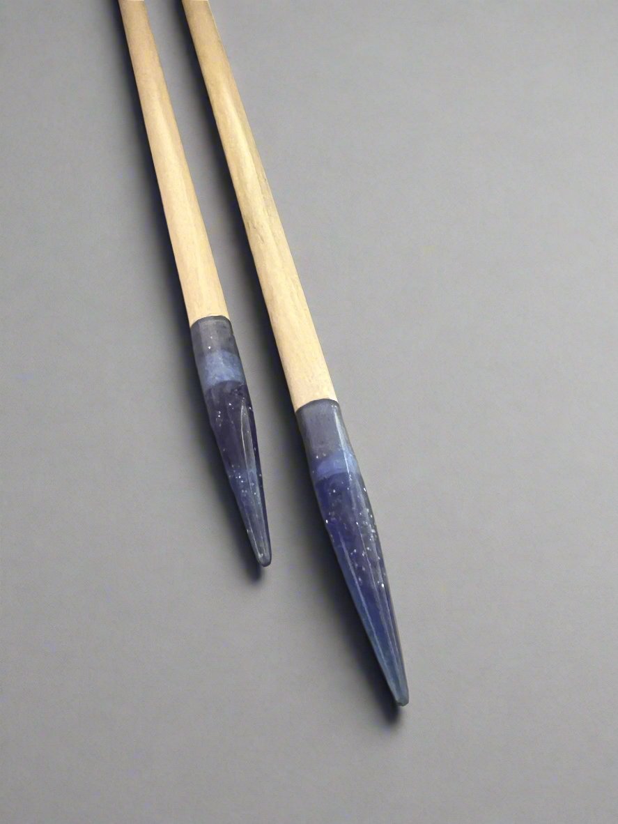Purple Glitter Resin Maple Knitting Needles Craft Tool