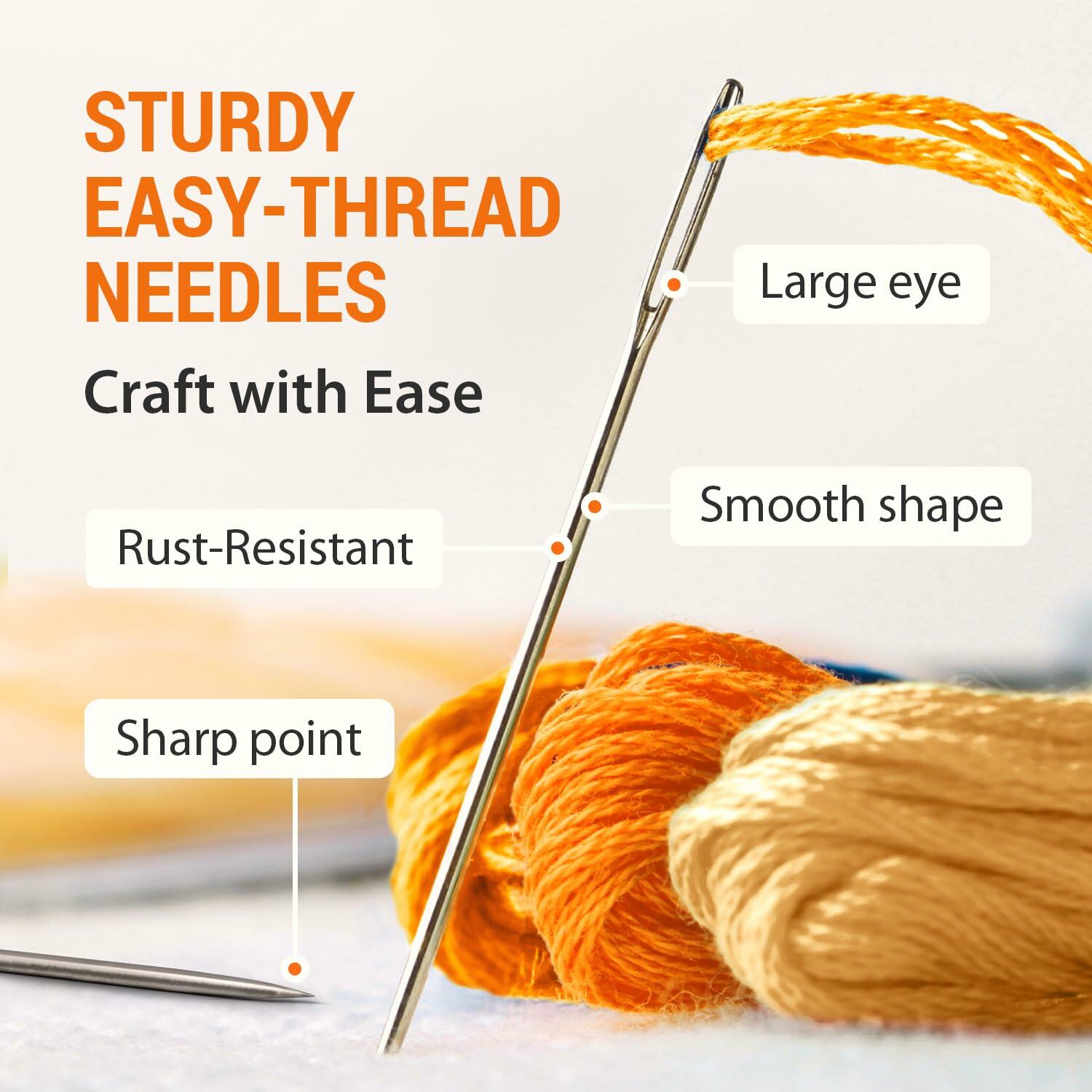 Large Eye Sharp Sewing Needles 60 Piece Set