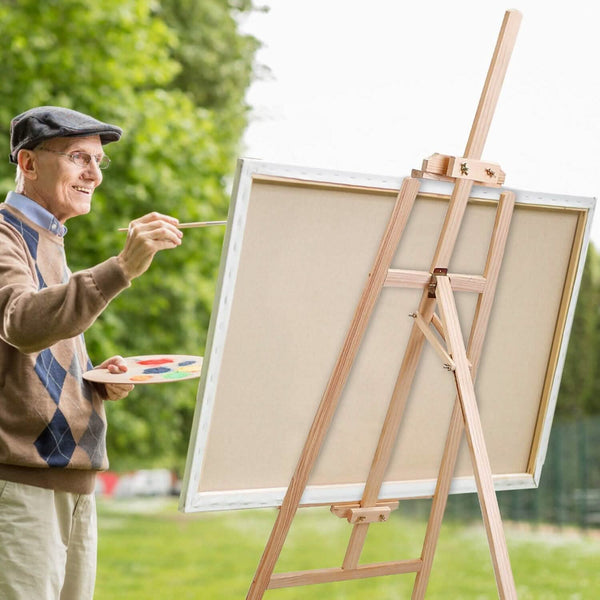 Wooden Painting Easel Stand Inclinable A Frame Tripod