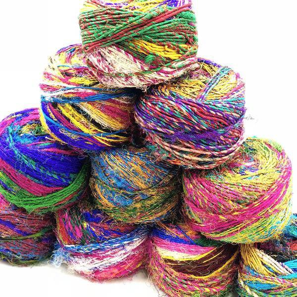 Recycled Silk Yarn Spice Market Fiber Craft